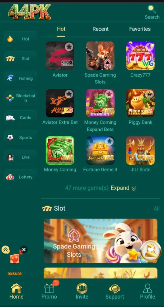 44PK Game home section