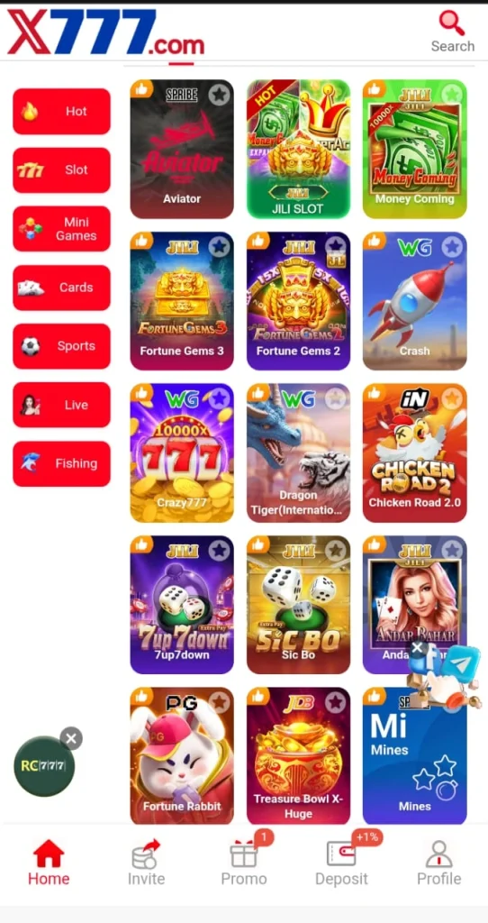 X777 game app