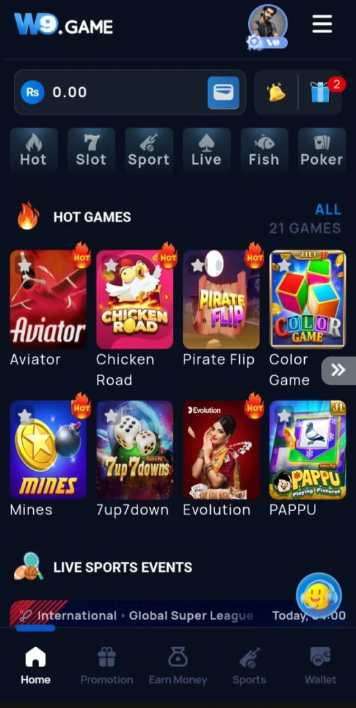 online earning W9 game, P999 game, m999 game